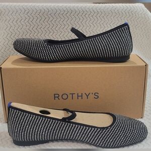 Rothy's Black and White Knit Flats